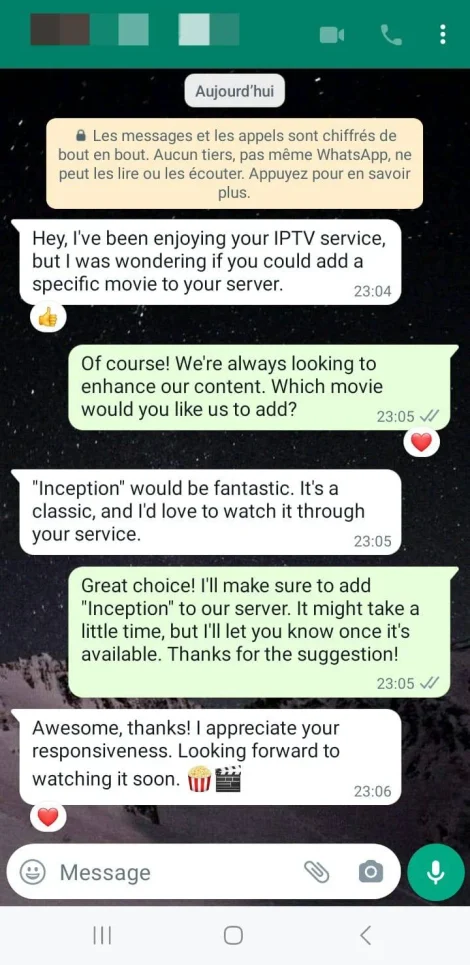 Customer WhatsApp conversation 1